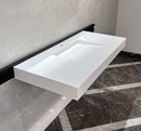 CUSTOM WHITE QUARTZ TROUGH SINK (QU-063)