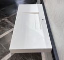 CUSTOM WHITE QUARTZ TROUGH SINK (QU-063)