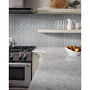Ice bevel herringbone 11.08X13.86 glass mesh mounted mosaic tile SMOT-GLS-ICEBEHB8MM product shot kitchen view
