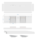 Handcrafted 80 Inch White Marble Double Bathroom Sink Wall Mount