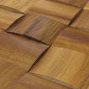 Iroko Big Straw Mesh-mounted Wood Mosaic Wall Tile 984001 angle view