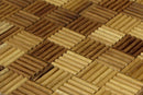 Iroko Madlen Mesh-mounted Wood Mosaic Wall Tile 984005 angle wide view