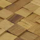 Iroko Natural Mesh-mounted wood Mosaic Wall Tile 984006 angle view