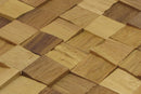 Iroko Natural Mesh-mounted wood Mosaic Wall Tile 984006 angle wide view