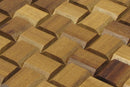 Iroko Pyramid Mesh-mounted Wood Mosaic Wall Tile 984007 angle wide view