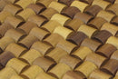 vIroko Straw Mesh-mounted Wood Mosaic Wall Tile 984004 angle wide view