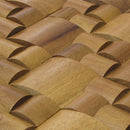 Iroko Straw Pattern Thermowood Mesh-mounted Mosaic Wall Tile 984003 angle closeup view