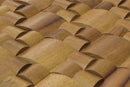 Iroko Straw Pattern Thermowood Mesh-mounted Mosaic Wall Tile 984003 angle wide view