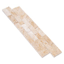 Ivory Ledger 3D Panel 6"x24" Natural Travertine Wall Tile - Full Truckload single panel angle view