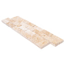 Ivory Ledger 3D Panel 6"x24" Natural Travertine Wall Tile - Full Truckload single panel profile view