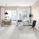 Kaya calacatta venato 24x48 matte porcelain floor and wall tile NKAYCALVEN2448 product shot living room view