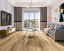 SPC Vinyl Rigid Core 9" Width 60" RL, 8mm Thick, 2mm IXPE  Kira Walnut Paragon Floors - Mazzia Collection Product shoot Hall view
