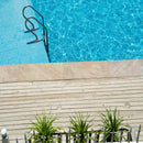 Arterra Golden White 13"x24" Porcelain Pool Coping - MSI Collection room shot outdoor pool view