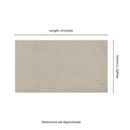 Rectangular beige tile with dimensions labeled on a white background