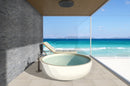 Livingstyle Beige 13"x24" Matte Porcelain Pool Coping outdoor pool view