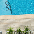 Arterra Petra Beige 13"x24" Porcelain Pool Coping - MSI Collection room shot pool view