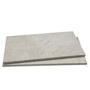 Two gray ceramic tiles on a white background