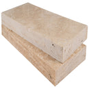 Tuscany Beige 12"x24" Brushed Travertine Pool Coping - Eased Edge - MSI Collection product shot side edge multi tiles view
