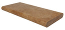 Tuscany Walnut 16"x24" Brushed Double Bullnose Travertine Pool Coping - MSI Collection profile view