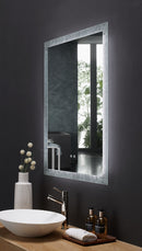 Frysta LED Frameless Rectangular Mirror Lighted Bathroom Vanity with Dimmer and Defogger Villohome