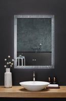 Frysta LED Frameless Rectangular Mirror Lighted Bathroom Vanity with Dimmer and Defogger Villohome