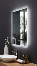 Frysta LED Frameless Rectangular Mirror Lighted Bathroom Vanity with Dimmer and Defogger Villohome
