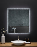 Frysta LED Frameless Rectangular Mirror Lighted Bathroom Vanity with Dimmer and Defogger Villohome