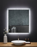 Frysta LED Frameless Rectangular Mirror Lighted Bathroom Vanity with Dimmer and Defogger Villohome