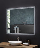 Frysta LED Frameless Rectangular Mirror Lighted Bathroom Vanity with Dimmer and Defogger Villohome
