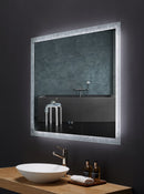 Frysta LED Frameless Rectangular Mirror Lighted Bathroom Vanity with Dimmer and Defogger Villohome