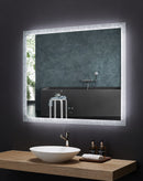 Frysta LED Frameless Rectangular Mirror Lighted Bathroom Vanity with Dimmer and Defogger Villohome