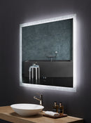 Frysta LED Frameless Rectangular Mirror Lighted Bathroom Vanity with Dimmer and Defogger Villohome