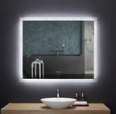 Frysta LED Frameless Rectangular Mirror Lighted Bathroom Vanity with Dimmer and Defogger Villohome