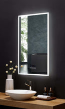 Immersion LED Lighted Bathroom Vanity Mirror with Bluetooth, Defogger, and Digital Display Villohome