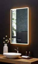 Immersion LED Lighted Bathroom Vanity Mirror with Bluetooth, Defogger, and Digital Display Villohome