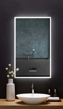 Immersion LED Lighted Bathroom Vanity Mirror with Bluetooth, Defogger, and Digital Display Villohome