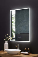 Immersion LED Lighted Bathroom Vanity Mirror with Bluetooth, Defogger, and Digital Display Villohome