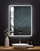 Immersion LED Lighted Bathroom Vanity Mirror with Bluetooth, Defogger, and Digital Display Villohome