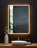 Immersion LED Lighted Bathroom Vanity Mirror with Bluetooth, Defogger, and Digital Display Villohome