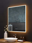 Immersion LED Lighted Bathroom Vanity Mirror with Bluetooth, Defogger, and Digital Display Villohome