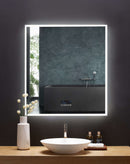 Immersion LED Lighted Bathroom Vanity Mirror with Bluetooth, Defogger, and Digital Display Villohome