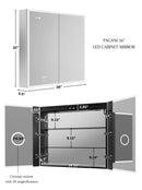 Pagani LED Mirror Cabinet with Defogger, Dimmer, Magnifier & USB outlet Villohome
