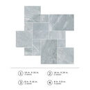 Tuscany Atlantic Blue Sand Blasted Marble Pattern Paver Floor Tile Kit - MSI Collection