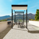 Trevi Silver Pattern 24"x24" Matte Porcelain Paver - MSI Collection product shot outdoor dinning view 2