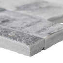 XL ROCKMOUNT Alaska Gray 9"x24" Splitface Ledger Panel Marble Wall Tile - MSI Collection ledger panel view edge