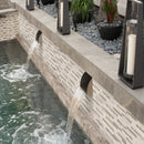 Rockmount Colorado Cream 6"x18" Marble Splitface Ledger Corner Panel for Wall room shot outdoor  view