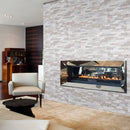 Rockmount Luna Gray 6"x18" Marble Splitface Ledger Corner Panel Wall Tile - MSI Collection room shot living room view