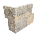 Stone border or step with a natural gray and beige color pattern on a white background