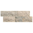 Set of stone tiles with varying shades of gray and beige on a white background