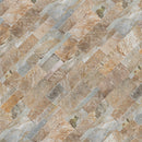 XL ROCKMOUNT Golden Honey 9"x24" Splitface Ledger Panel Quartzite Wall Tile - MSI Collection angle view